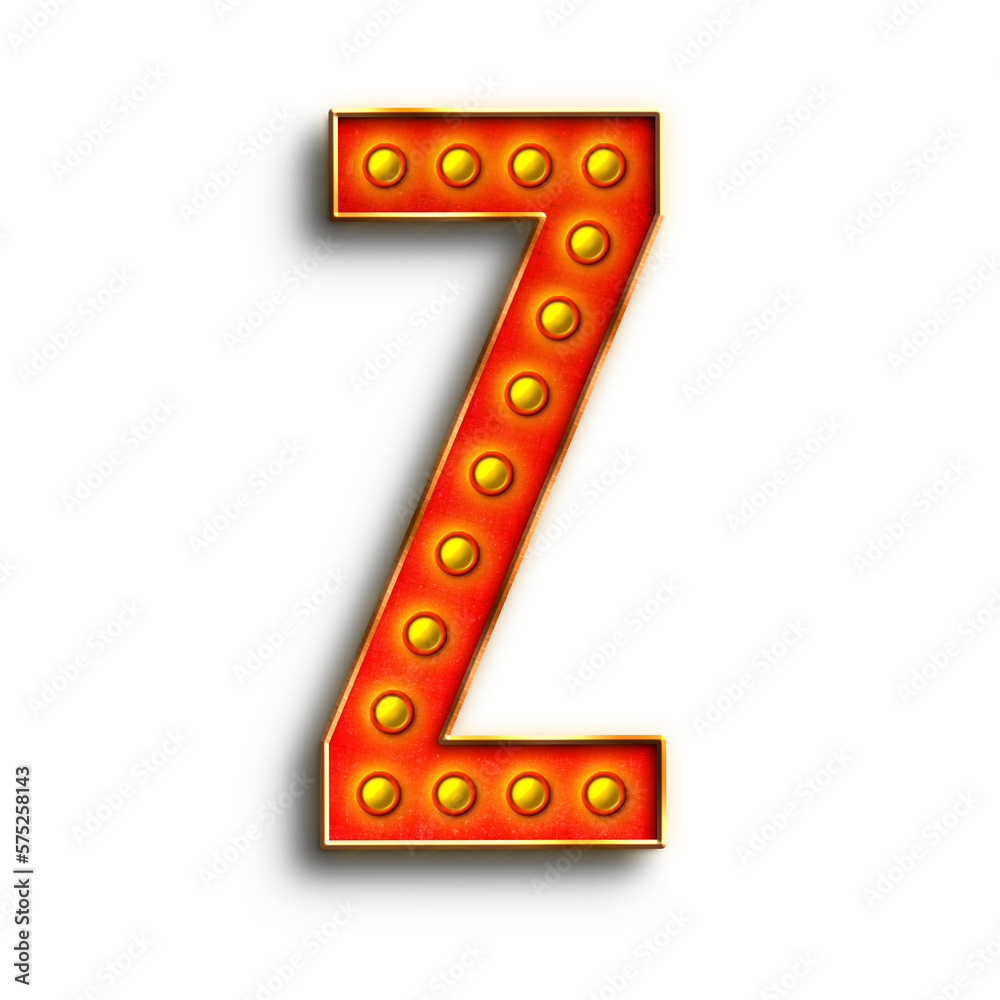 Fototapete broadway show lights alphabet uppercase letters. this is a part of a set which also includes numbers