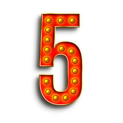 Broadway Show Lights numbers from 0 to 9. This is a part of a set which also includes letters, symbols, and frames.