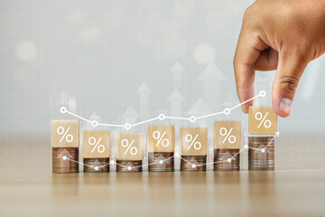 Place the silver coin with an arrow up and a percentage of wooden blocks. Concepts of interest...