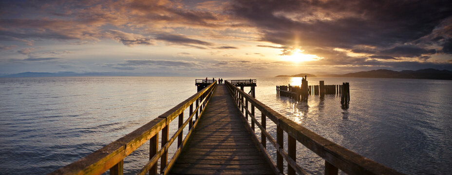The Davis Bay warf at sunset.