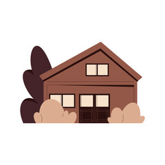 house illustration vector. wooden cabin cottage home.