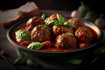 Meatball With Sauce Made With Generative AI