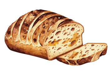 sliced bread isolated on white