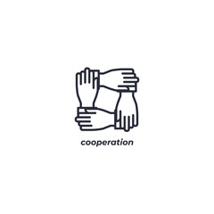 Vector sign cooperation symbol is isolated on a white background. icon color editable.