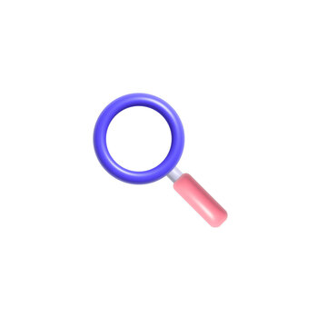3d icon search manifying symbol