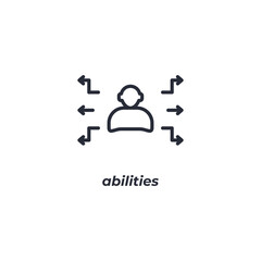 Vector sign abilities symbol is isolated on a white background. icon color editable.
