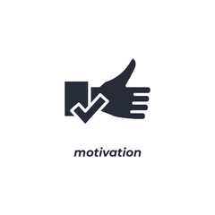 Vector sign motivation symbol is isolated on a white background. icon color editable.