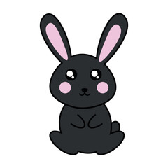 Black cute rabbit