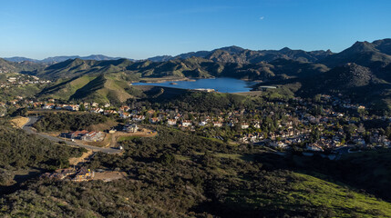 Fototapeta na wymiar Las Virgenes Reservoir, Westlake Village, Ventura County