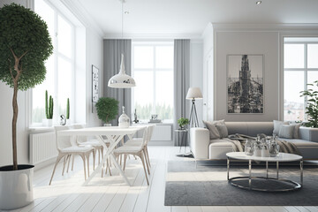 Fototapeta premium Home Interior Design Generative AI