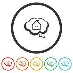  Dream to have your own home icons in color circle buttons