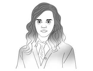 school girl clipart icon, women with black