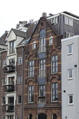 Fototapeta na wymiar Amsterdam Rapenburgwal Canal House Facades, Netherlands