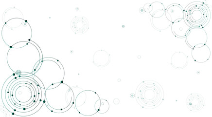 Abstract geometric background with a mesh of circles. Minimalist design, business background, scientific concept, technological solutions.