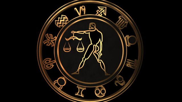 Zodiac Sign With Alpha Video