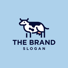 Cow icon logo vector design, modern logo pictogram design of farm animal agricultural in line style