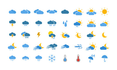 Obraz premium Weather icon set, Big set of Weather icon vector