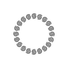 Decorative line art frames for design template. Lace illustration for invitations and greeting cards. Circle leaf frame vector.	