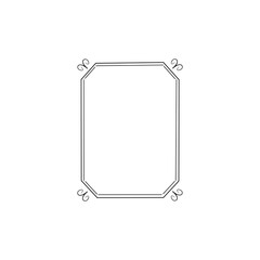 Decorative line art frames for design template. Lace illustration for invitations and greeting cards. Circle leaf frame vector.	