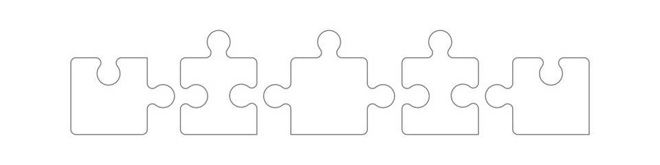 Puzzle Band Banner Leer Elemente Verbindung Teile