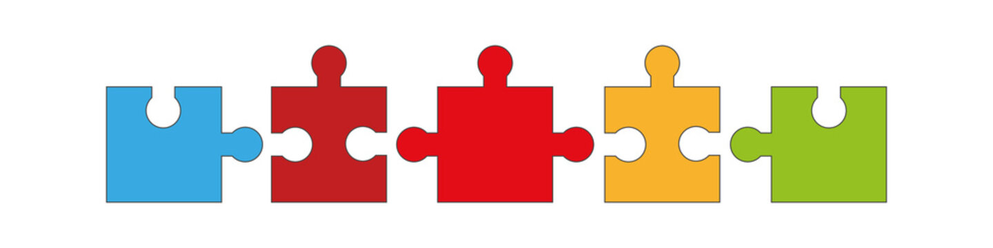 Puzzle Elemente Bunt Business Regenbogen