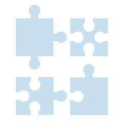 Puzzle Blau 4 Teile Elemente Business