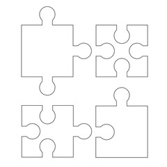 Puzzle 4 Teile Elemente Business 