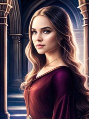Stylish and beautiful girl wearing academy uniform. Great for urban fantasy, goth, vampire and romance. 
