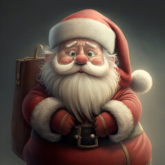 Merry Christmas - Cute Santa clause isolated, Generative ai
