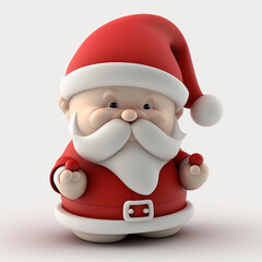 Merry Christmas - Cute Santa clause isolated, Generative ai