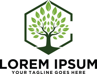 Obraz premium Natural Oak tree green logo