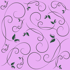 Vector seamless pattern with floral elements