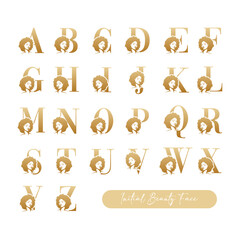 Initial afro face logo vector design templates
