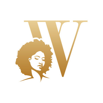 Initial afro face logo vector design templates