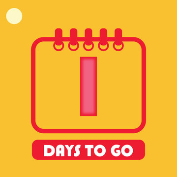 days to go design vector art in red color with great font and fun calendar concept