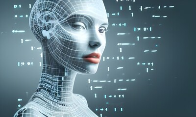 Businesswoman and Artificial Intelligence AI, Digital Technology concept. working digital (Generative AI Model)