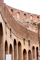 Ancient Colosseum in the city of Rome, Italy, February 22, 2023