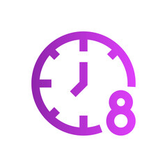 working hours gradient icon