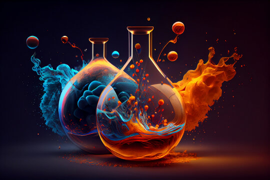 Molecole, chimica, fisica. Copy space. Generative AI. (1)