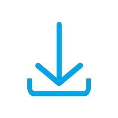 Download sign icon. Blue download sign. Download sign illustration isolated on white background.