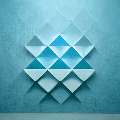 3D illustration; abstract wall with panels in geometric shape