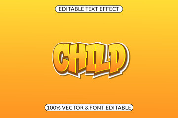 Child Lettering Design With Editable Gradient Text Effect