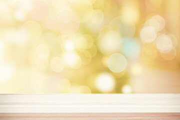 Gold Luxux Bokeh Tisch Holzbrett Ablage Pr&auml;sentation Produkt Vorlage