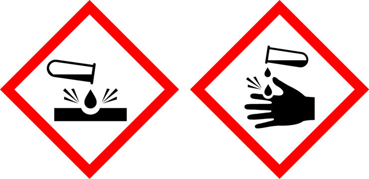 Danger acid vector warning sign
