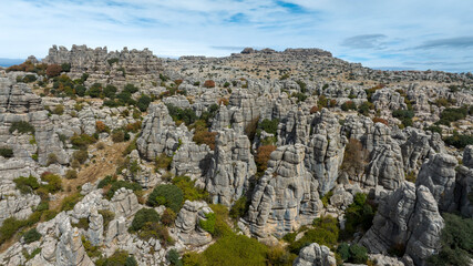 increíbles formaciones rocosas en el torcal de Antequera, Andalucía	