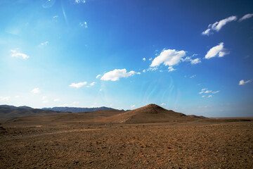 Landscape in the desert, horizon, sky