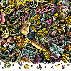 Hippie detailed cartoon border illustration