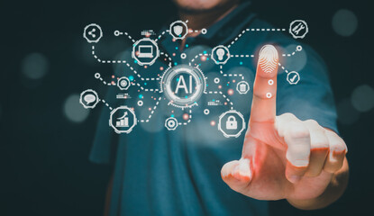 AI Learning and Artificial Intelligence Concept. Business, modern technology,concept.