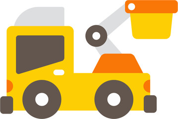 Vector Illustration of Ladder Lift Truck