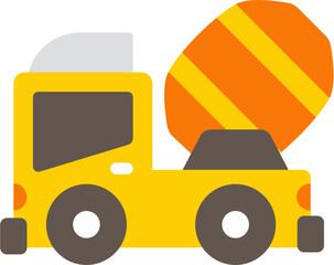 Vector Illustration of Concrete Mixer Truck